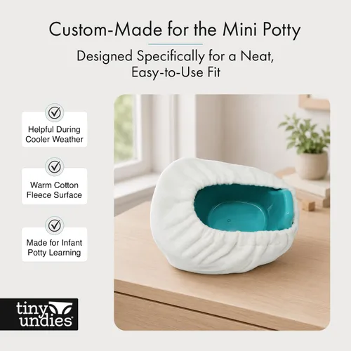 Vista 4 de Potty Cozy for Mini Orinal - Funda de asiento de forro polar de algodón 100% sin teñir, cojín suave y cálido para orinal de bebé, certificado Oeko