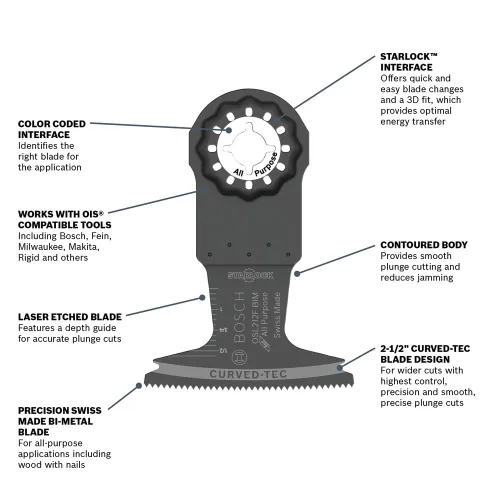 Vista 4 de Bosch OSL034F Starlock cuchilla bimetálica para corte profundo