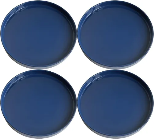 Vista 31 de Yukfona - 4 bandejas de cerámica para macetas, bandejas de 4 5 6 7 8 9 10 11 12 13 pulgadas para interior y exterior, resistente, duradera, base
