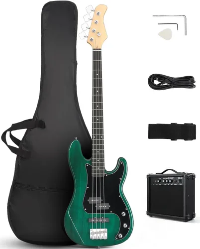Vista 13 de Ktaxon 4 String Bass Guitar, Full-Size Electric Bass Guitar Kit(Dark Blue)