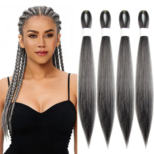 Vista 68 de Cabello trenzado burdeos, 10 pulgadas, 4 paquetes Cabello preestirado, trenzas de ganchillo cortas y rectas, textura Yaki, fibra sintética