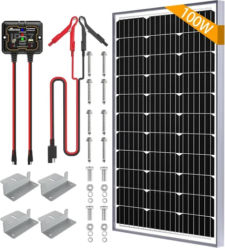 Vista 14 de SOLPERK Kit de panel solar de 10 W 12 V, cargador de batería solar impermeable + controlador MPPT inteligente + soporte de montaje ajustable