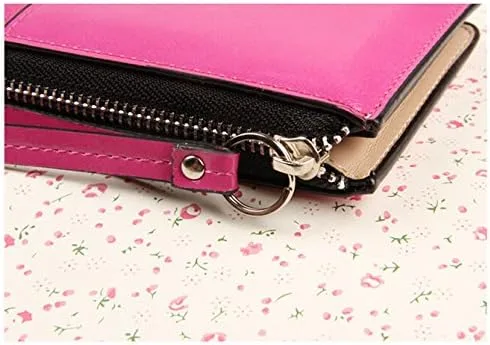 Vista 5 de Cartera de mano de piel sintética de color sólido para mujer, cartera y tarjetas de identificación de crédito