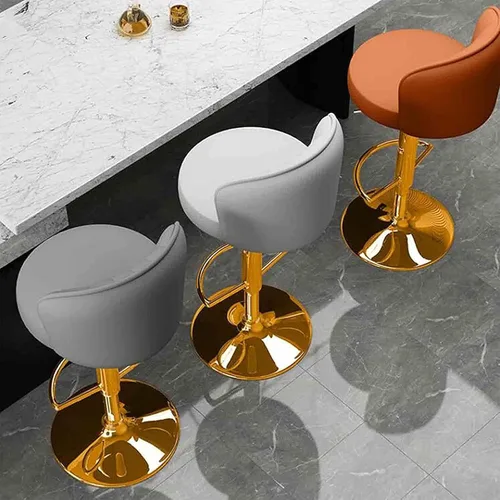 Vista 7 de N/A - Silla de mostrador de desayuno, taburete de bar giratorio ajustable 24.8-32.7 in, taburete de cocina para el hogar, comedor, para islas