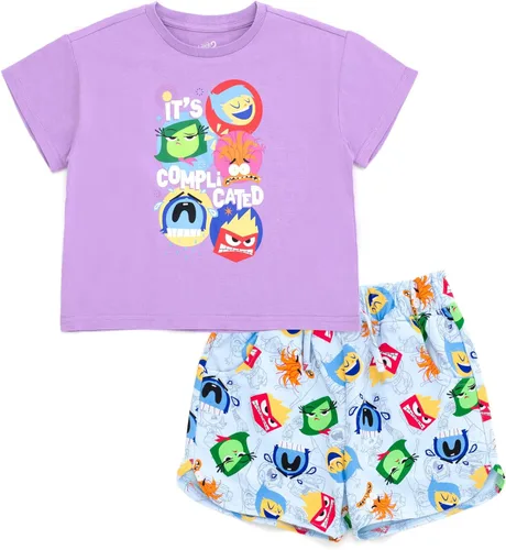 Vista 17 de Disney Conjunto de camiseta y pantalones cortos de felpa francesa, tallas de bebé a niño grande (12 meses - 14-16)