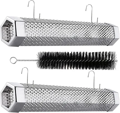 Vista 7 de Tubo de ahumador de pellets para parrilla, 12 pulgadas de acero inoxidable de alta calidad, tubo de pellets de madera para barbacoa de gas, carbón