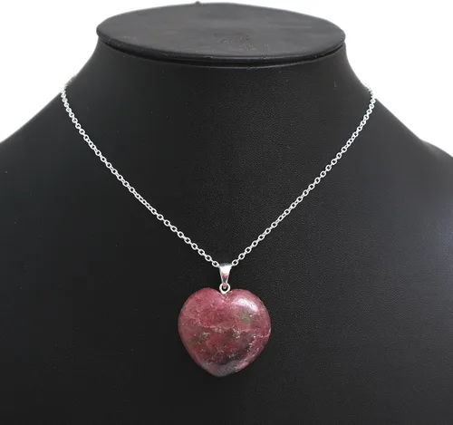Vista 90 de Gempires Love - Collar con colgante de cristal de corazón para mujer, chapado en plata, cadena ajustable de 18 + 2 pulgadas