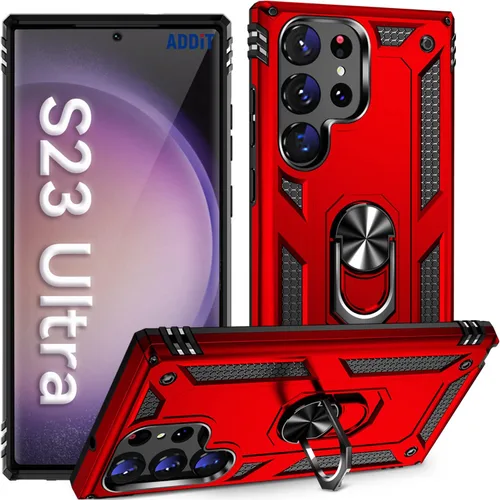 Vista 9 de ADDIT Funda S23 para Samsung Galaxy S23 de 6.1 pulgadas, con anillo de soporte, soporte ajustable, grado militar, protección resistente, a prueba