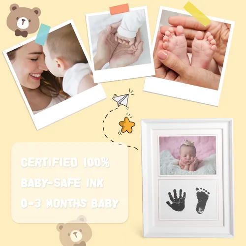 Vista 5 de iAOVUEBY Juego de regalo para bebé, regalos de baby shower para niñas y niños, cesta de regalo de oso para bebé, incluye manta de sonajero