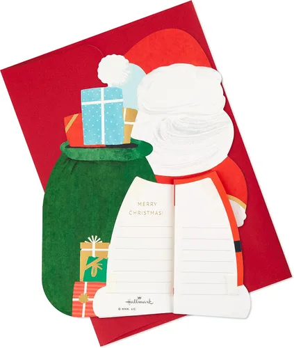 Vista 7 de Hallmark Paper Wonder - Tarjeta de Navidad con diseño de panal desplegable (Santa Claus)