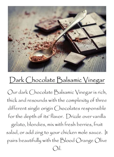 Vista 2 de Vinagre balsámico infundido de Robert's - Chocolate negro (6.8 fl oz)