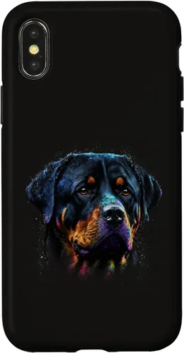 Vista 5 de Rottweiler Dog Face Watercolor Colorful Art Hand Drawn Case for iPhone 17