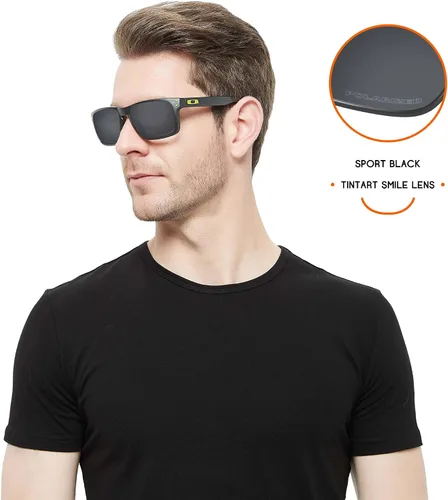 Vista 7 de Tintart Lentes de rendimiento compatibles con Oakley Holbrook OO9102 Holbrook Asian Fit (AF) OO9244 polarizado grabado