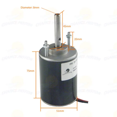 Vista 5 de CHANCS Motor de engranaje eléctrico de poco ruido del eje común del poder más elevado CH-3420 24V DC 7000RPM del alto esfuerzo de torsión