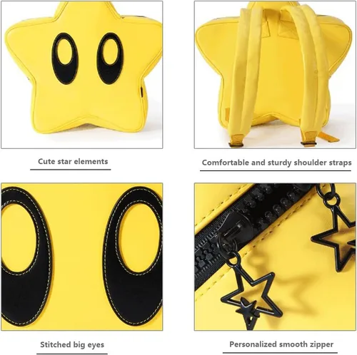Vista 5 de FENGJINRUHUA Linda mochila escolar de puntada con orejas grandes para niños y niñas, mochila de viaje escolar de dibujos animados