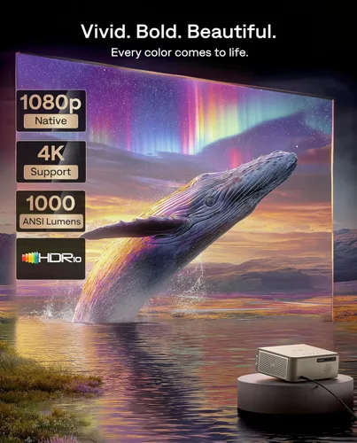 Vista 13 de Aurzen Proyector EAZZE D1 MAX 1000 ANSI Google TV con soporte 4K y MEMC with Gemini for TV, 20W DoIby Audio, Native 1080P, Auto Focus/Keystone