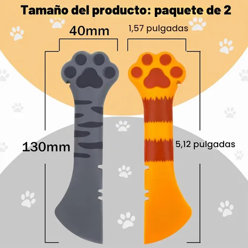 Vista 6 de Joyinjojo 2 Pack Cuchara para Comida de Perro y Gato, Linda Cuchara Abrelatas de Silicona con Forma de Pata de Mascota para Comida Húmeda y Enlatada