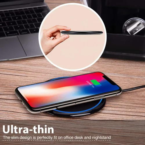 Vista 2 de Cargador inalámbrico compatible con BLU G9 Pro - Almohadilla de carga rápida de 7.5 W y 10 W Slim para modelo de teléfono G9 Pro
