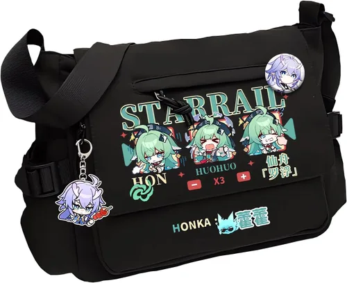 Vista 5 de Game Handbag Crossbody Bag, Cute Single Shoulder Bag, Adult 3D Print Anime Backpack Black-1