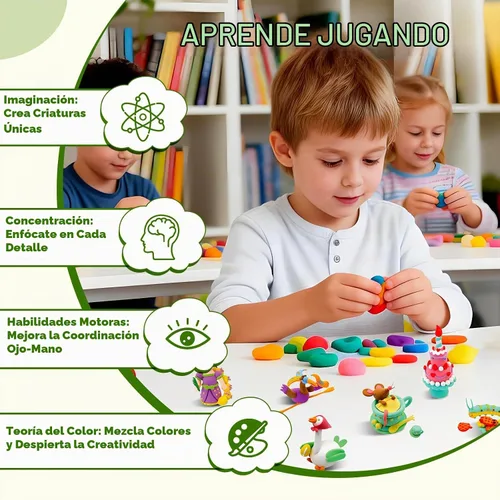 Vista 3 de Kit de arcilla seca al aire para niños, kits de manualidades de arcilla temática, figuras de historia, 12 cajas de arcilla de modelado con Rosa