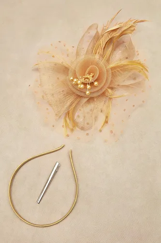 Vista 3 de BABEYOND Fascinator Hats for Women Tea Party Hat Kentucky Fascinators Headband Derby Hats Wedding Flower Feathers Hair Clip