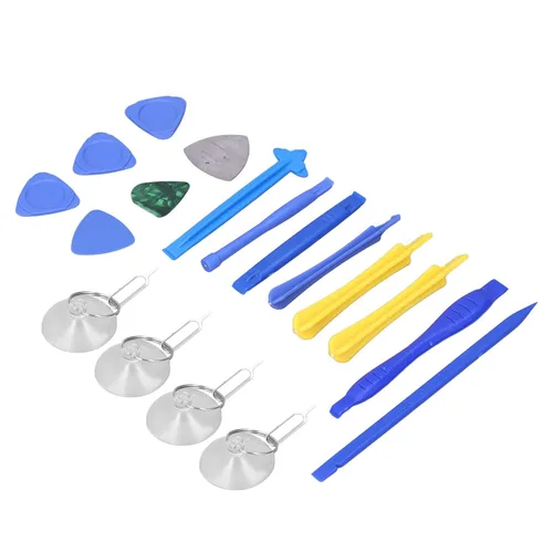Vista 6 de Kit de herramientas de reparación de electrónica, profesional 3 en 1 apertura y juego de palanca para teléfono tableta PVC metal 19 piezas
