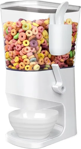 Vista 12 de Dispensador de cereales para encimera con cuencos y cucharas, contenedores de cereales para almacenamiento en despensa, organizador de aperitivos