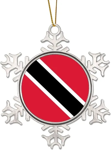 Vista 9 de Bandera nacional de peltre copo de nieve adornos de Navidad de China Taiwán bandera adornos para árbol de Navidad, decoración colgante de metal