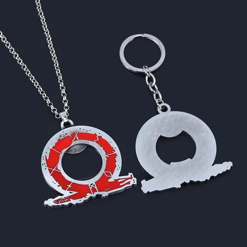 Vista 6 de SONGCHANGJEWELRY Game God Of War Ragnarok Keychains - Kratos Blades of Chaos Cosplay Metal Keychain - Gifts Men Teens Fan