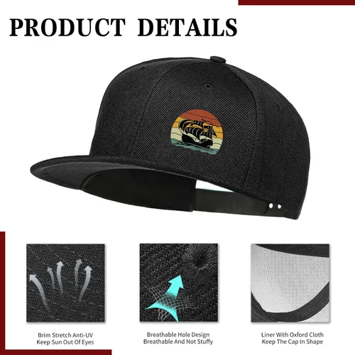 Vista 3 de Puerto Rico Hat Snapback Hats for Men Women, Puerto Rico Flag Design, Anjustable Trucker Cap Flat Brim