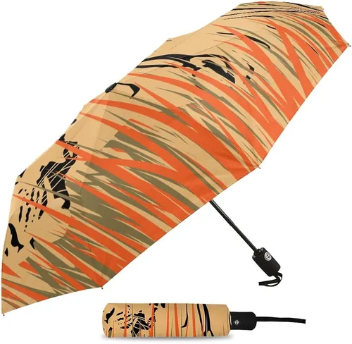 Vista 2 de DHDM Automatic Beach Umbrella Outdoor Adults Printed Rain Umbrella for Men Kids Parasol