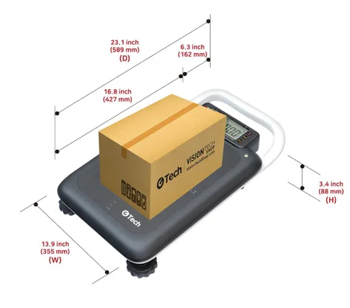 Vista 4 de VisionTechShop GTech GL-6060L Báscula portátil de banco, capacidad de 60 libras con doble rango, lectura 0-30 x 0.01lbs/30-60 x 0.02 libras