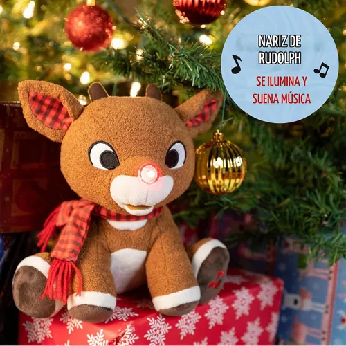 Vista 2 de Rudolph el reno de nariz roja - Muñeco de peluche con música y luces