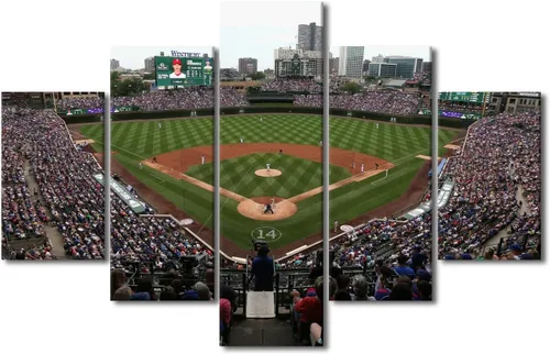 Vista 76 de Arte para pared, lienzo para estadio deportivo, arte para pared, diseño de campo de Wrigley en Chicago, pinturas de Chicago, impresiones sobre