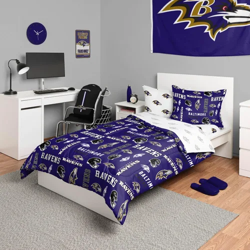 Vista 36 de FOCO Juego de ropa de cama unisex para adultos con logotipo del equipo de la NFL, sábanas y fundas de almohada, juego de ropa de cama de 5 piezas