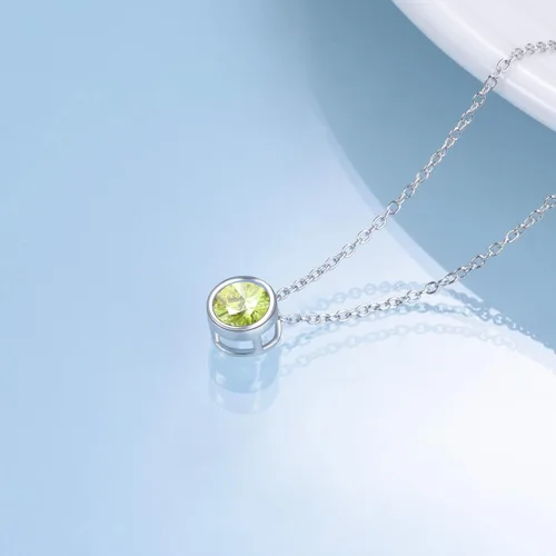 Vista 3 de Collar de plata de ley 925 con circonita para mujeres, adolescentes y niñas