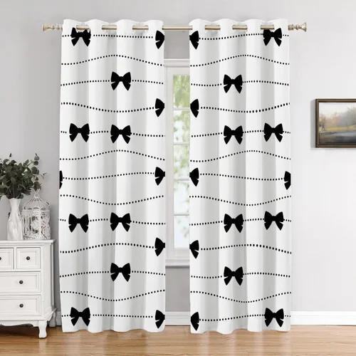 Vista 75 de Cortinas opacas de poliéster multicapa marrón con diseño de bosque natural, 2 unidades, 26 x 24 pulgadas