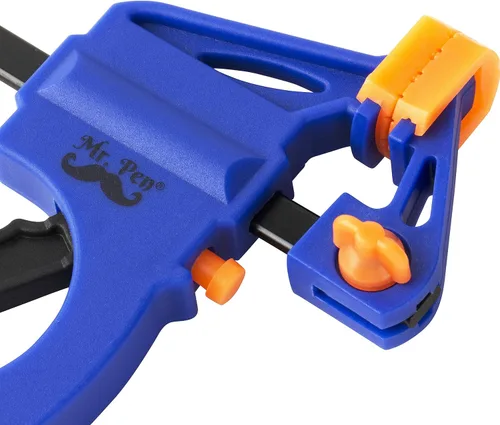 Vista 5 de Mr. Pen - Abrazaderas de barra para carpintería, 4", paquete de 2, azul Abrazaderas de agarre rápido para carpintería