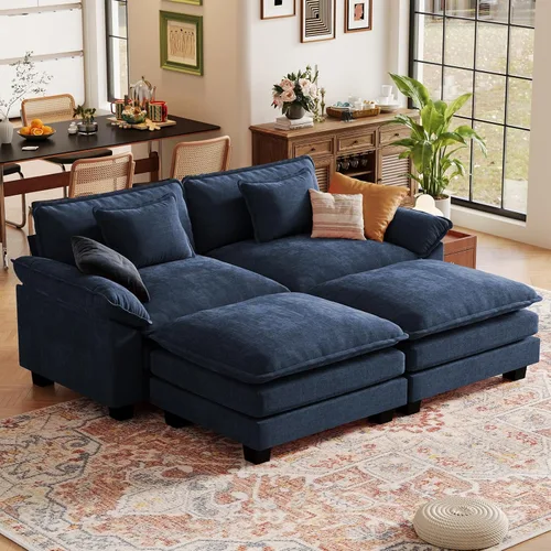 Vista 37 de CDCASA Silla de acento de gran tamaño de 50'' con otomana Asiento extra ancho y profundo estilo sofá nube para sala de estar, dormitorio, rincón
