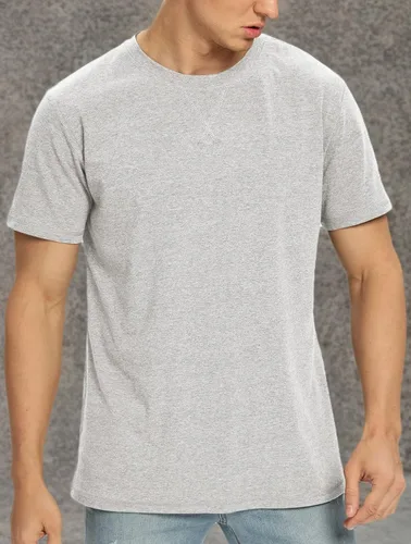 Vista 21 de NITAGUT Camiseta clásica de algodón para hombre con cuello redondo