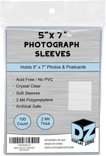 Vista 5 de Fundas para fotografías de 5 x 7 pulgadas (100 unidades) - Fundas transparentes para fotos, impresiones y postales, protectores de fotos de plástico