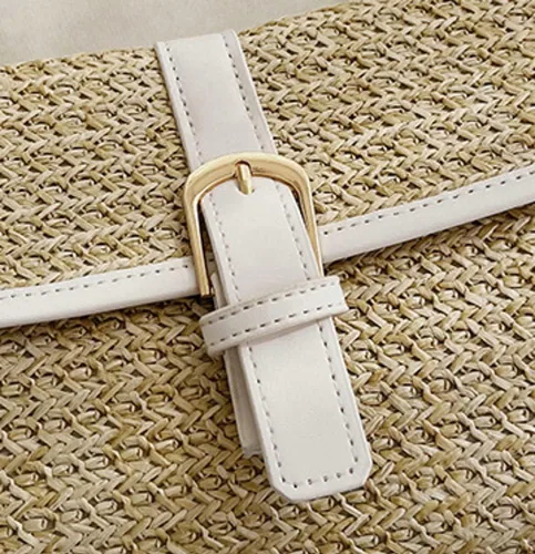 Vista 7 de Bolsos cruzados de verano para mujer, bolso básico de paja para playa, bolso de mano para mujer, bolso de mano para mujer, bolso de hombro