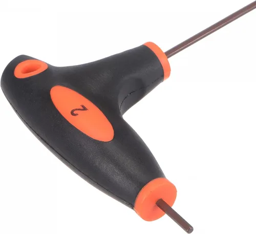 Vista 5 de uxcell Llave hexagonal de 0.079 in con mango en T de doble extremo, acero métrico S2 2 piezas