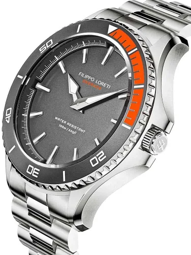 Vista 4 de FILIPPO LORETI OKEANOS - Men's Wrist Watch - 100M Water Resistant Watches 42mm Diver Dial wLuminous Hands Stainless Steel Watch Stainless Steel