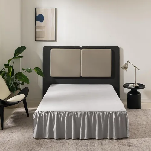 Vista 10 de TSUTOMI Falda de Cama Negra Tamaño Twin con Volantes y Esquinas Divididas, Falda de Cama Twin Caída de 12 Pulgadas, Falda de Cama Tamaño Twin Negra