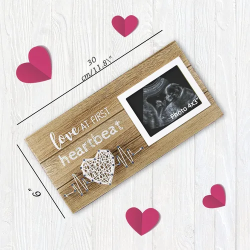 Vista 5 de VILIGHT Regalos para Nuevas Mamás - Anuncios de Embarazo Regalos de Revelación de Género para Bebés - Marco de Fotos de Sonograma Amor en el Primer