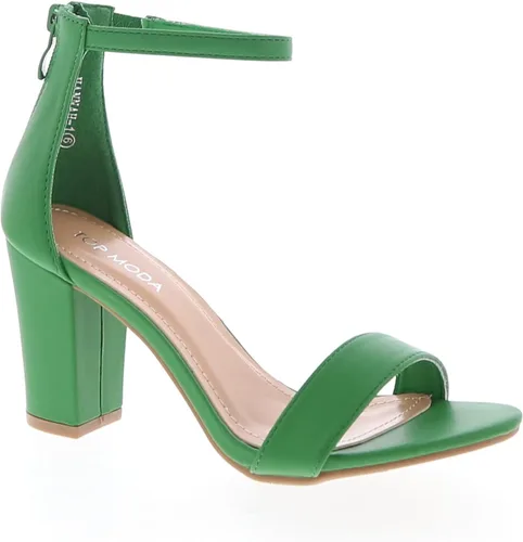 Vista 30 de TOP MODA Hannah-1 - Sandalias de tacón alto con tira en el tobillo elegantes, suela antideslizante, para boda, fiesta, baile de graduación Beige