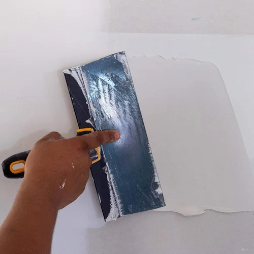 Vista 5 de DEWALT Juego de espátula de acero azul y bandeja para masilla + cuchillo de 6" gratis 8/10/12 pulgadas Asas de agarre suave DXTT-3-164