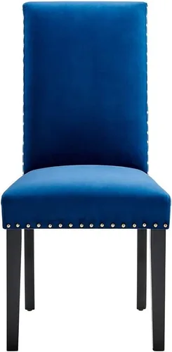 Vista 6 de Modway Parcel Performance - Juego de 2 sillas auxiliares de terciopelo para comedor, color azul marino