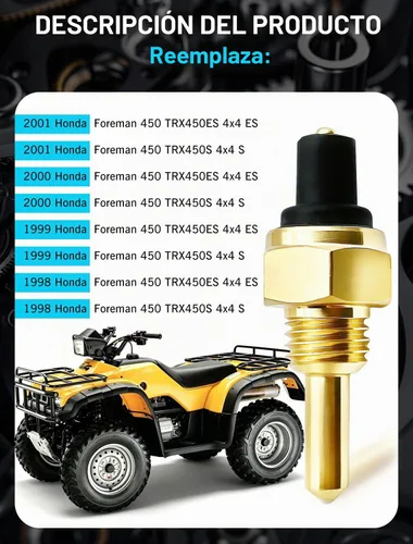 Vista 3 de Sensor de Temperatura de Aceite Reemplazo para Honda TRX450S TRX450ES Foreman 400 4X4 1998-2001